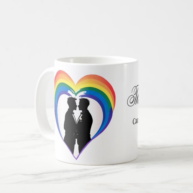 Caneca De Café Gay elegante silhuetas. (Frente Esquerda)
