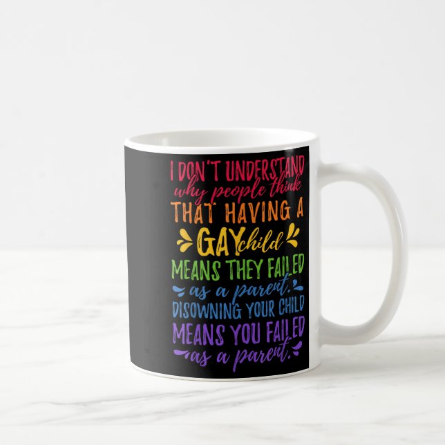 Caneca De Café Gay Pride - Proud Parent Mom Dad Parenting Quote  (Direita)
