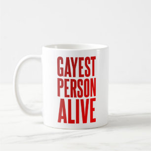 Caneca De Café Gayest Person Alive Design de Gay engraçado LG