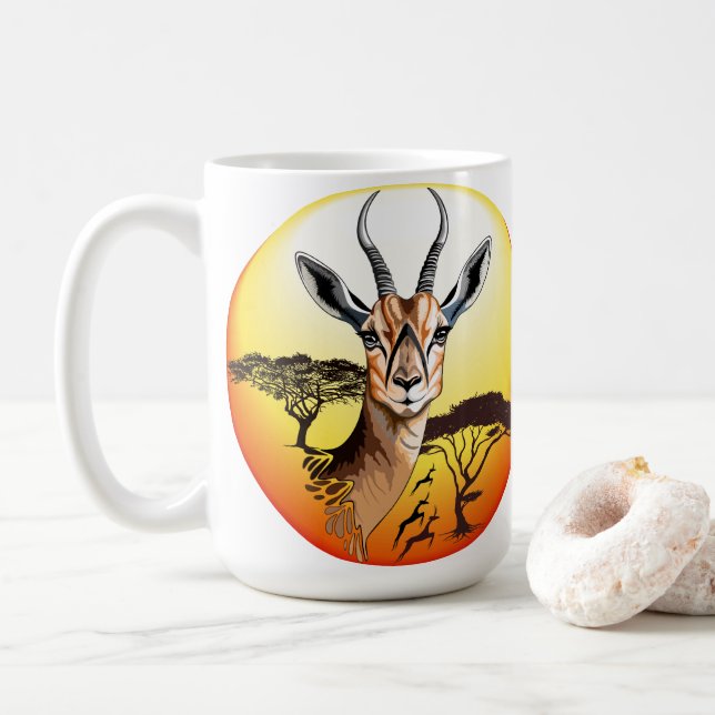 Caneca De Café Gazelle African Antelope Wild Animal (Com Donut)