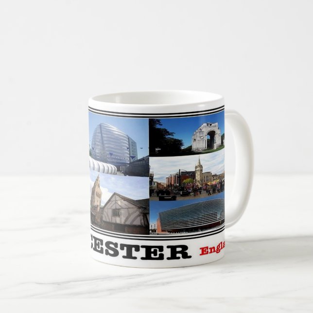 Caneca De Café GB Inglaterra - Leicester Mosaic - (Frente Esquerda)