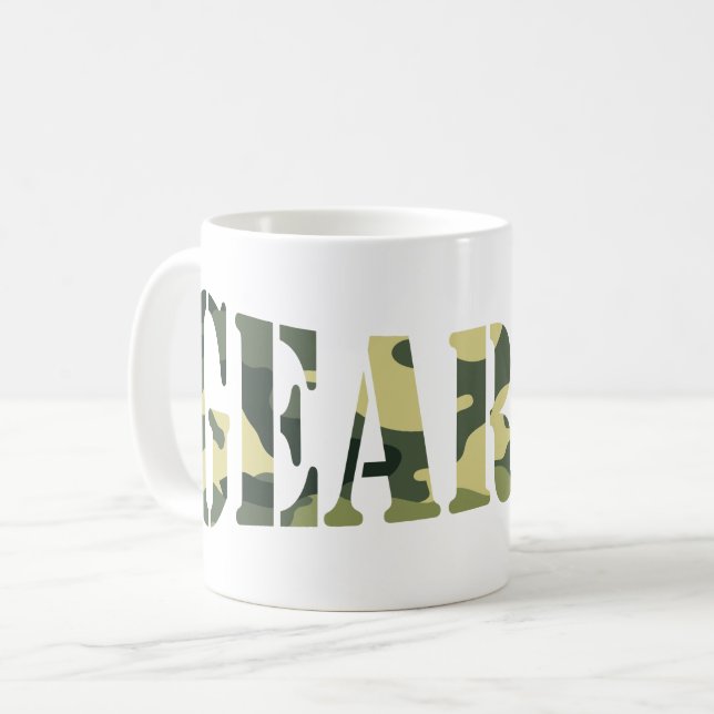 CANECA DE CAFÉ GEARDO! CAMO/CAMOUFLAGE (Frente Esquerda)