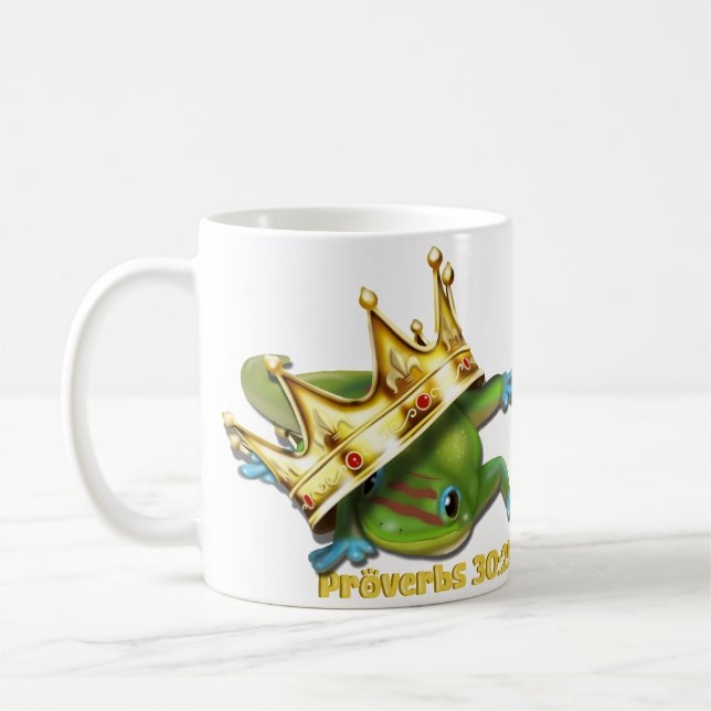 Caneca De Café Gecko com a coroa — Provérbios (Esquerda)