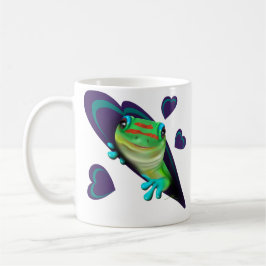 Caneca De Café Gecko E Corações
