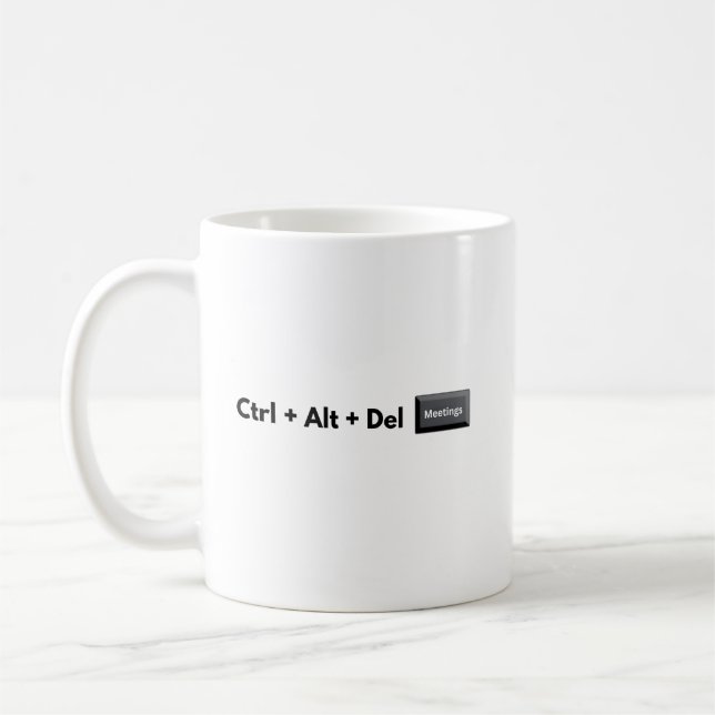 Caneca De Café Geeky Control Alt Del Reuniões (Esquerda)