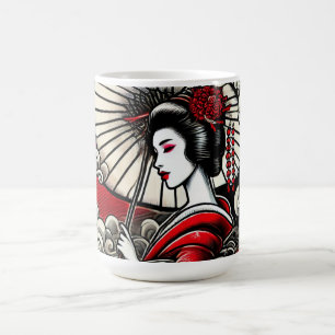 Caneca De Café Geisha Art Cerâmica Mug