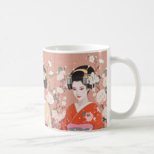 Caneca de café Geisha, Rosa, Japonesa