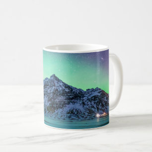 Caneca De Café Gelo e neve Aurora Borealis Via Látea Islândia