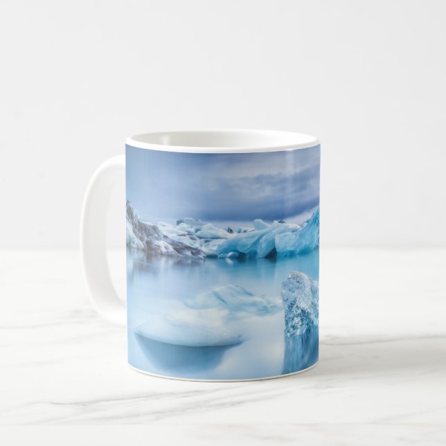 Caneca De Café Gelo e neve | Jokulsarlon Lagoon, Islândia (Frente Esquerda)