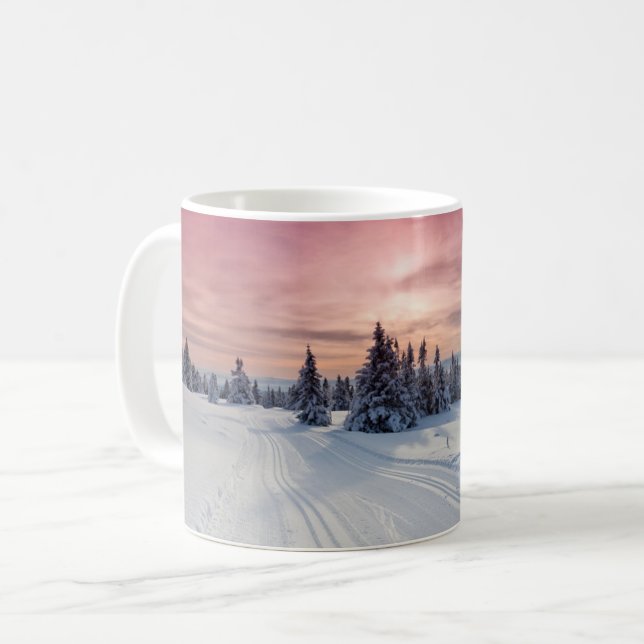 Caneca De Café Gelo e neve | Lillehammer, Noruega (Frente Esquerda)