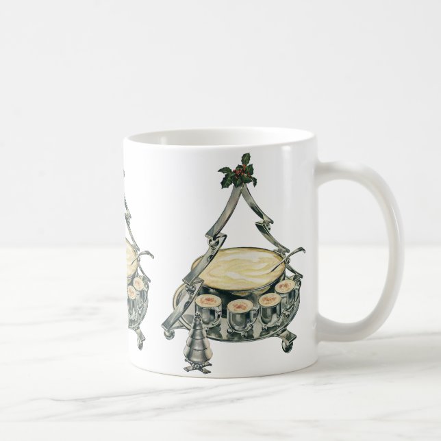 Caneca De Café Gemada em uma tigela de ponche de árvore de Natal  (Direita)