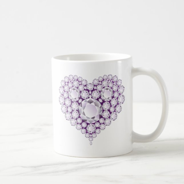 Caneca De Café Gemas do Coração Ametista Luz (Direita)