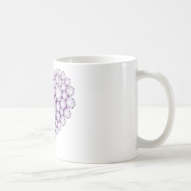 Caneca De Café Gemas do Coração Ametista Luz (Direita)