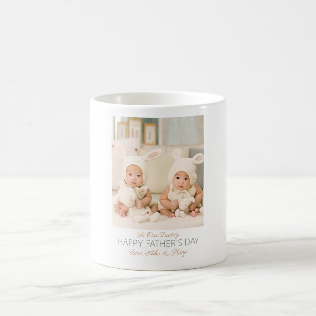 Caneca De Café Gêmeos de Fotografias Personalizadas do Dia de os  (Centro)