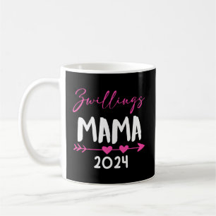 Caneca De Café Gêmeos Mãe 2024, Mãe-Ser 2024 Esperada Gêmea Mãe 2
