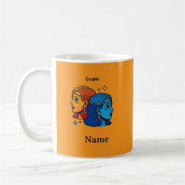Caneca De Café Gêmeos Signo do Zodíaco Pop Art - Gêmeos Celestiai