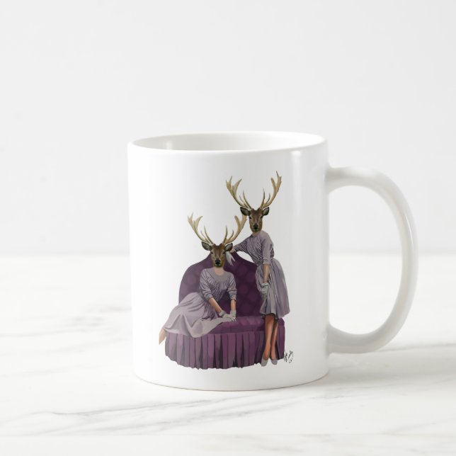 Caneca De Café Gêmeos veados em roxo (Direita)