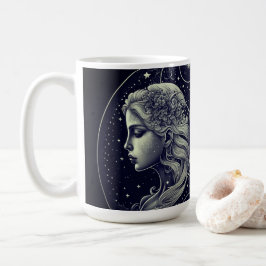Caneca De Café Gêmeos zodíaco preto e dourado