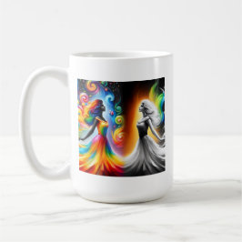 Caneca De Café Gemini Gêmeos Cor e Horóscopo Negro e Branco
