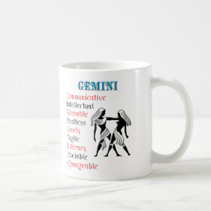 Caneca De Café Gemini Horoscope Sinal Zodiac