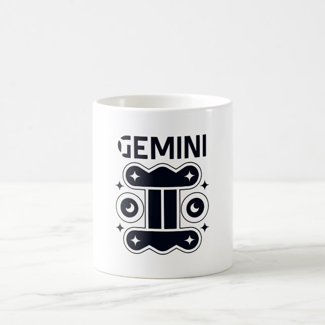Caneca De Café Gemini Moon Twins com Estrelas (Centro)