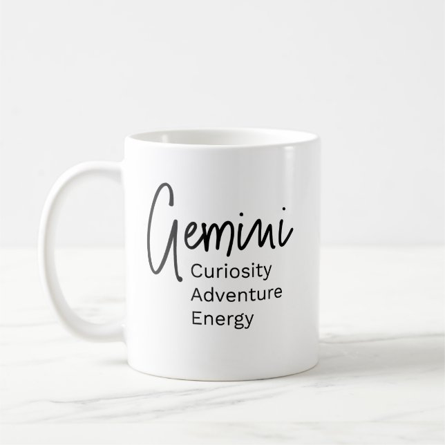 Caneca De Café Gemini zodiac mostra traços positivos (Esquerda)