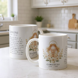 Caneca De Café Gemini Zodiac Sign Horoscope Personalized Gift
