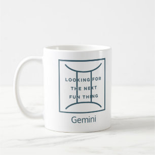 Caneca De Café Gemini Zodiac Sinal Diversão Citação Texto Azul An