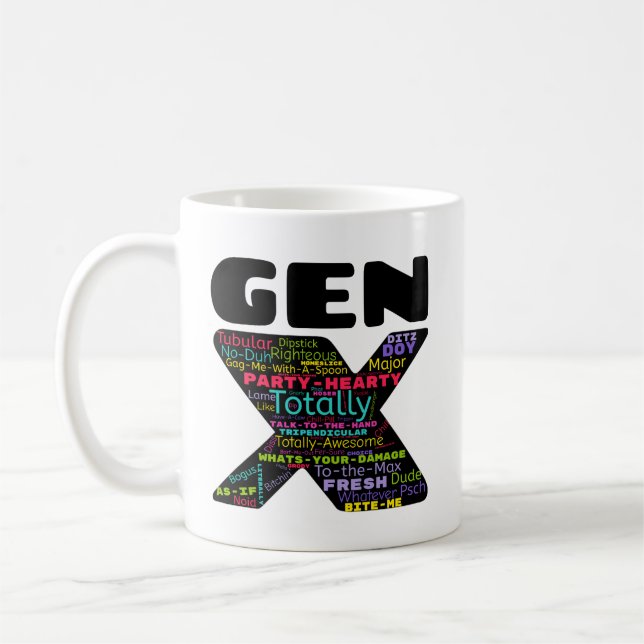 Caneca De Café Gen X Frases Mug (Esquerda)