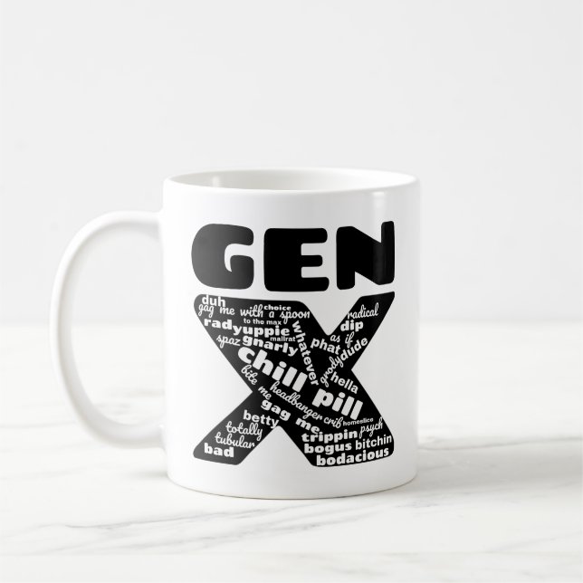 Caneca De Café Gen X Frases Mug (Esquerda)
