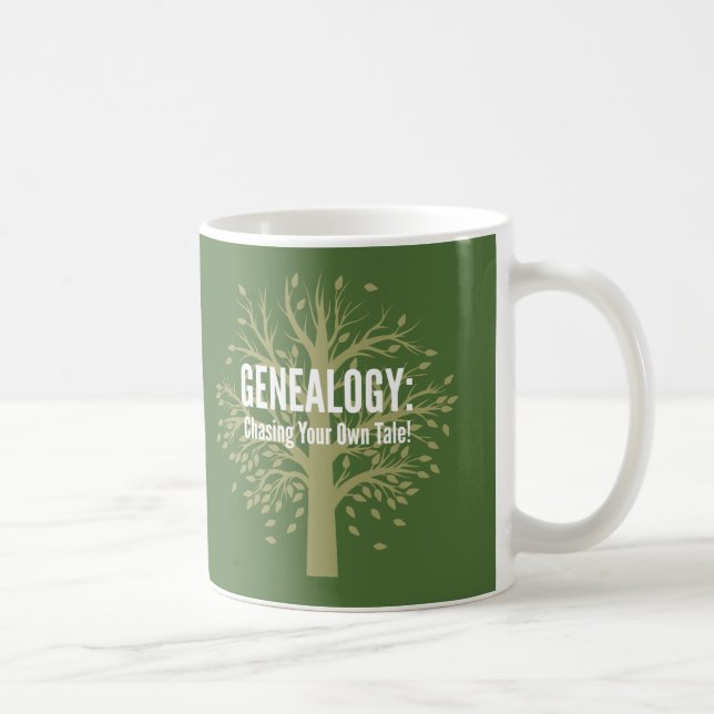 Caneca De Café Genealogia Café Mug (Verde) (Direita)