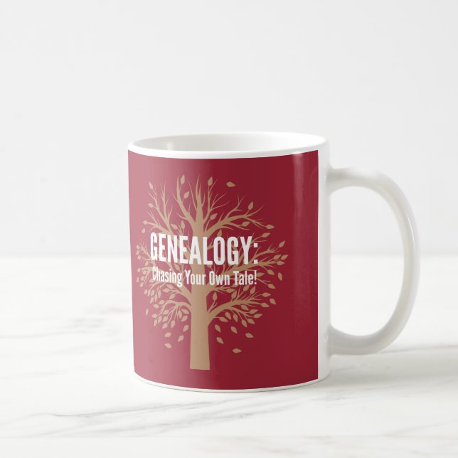 Caneca De Café Genealogia Café Mug (Vermelho) (Direita)