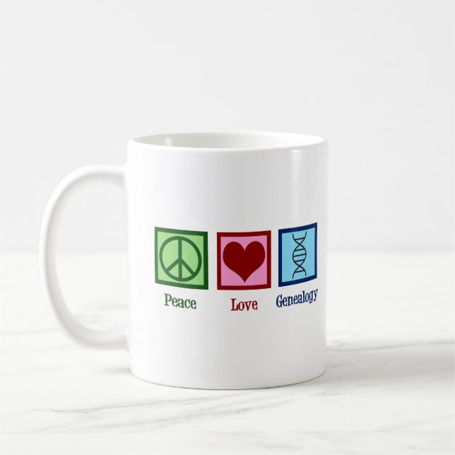 Caneca De Café Genealogia do Amor pela Paz (Esquerda)