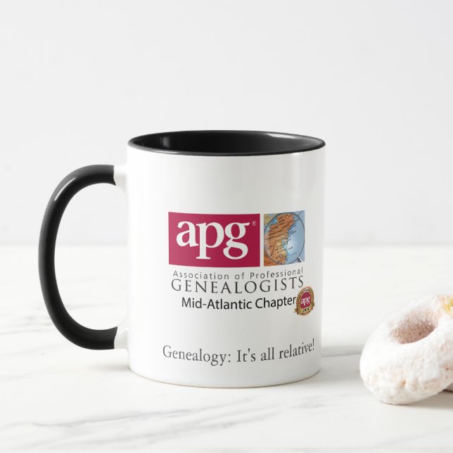 Caneca de Café Genealogia Tudo é Relativo (Com Donut)