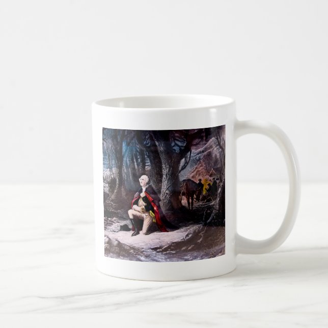 Caneca De Café General Washington que Praying na forja do vale, (Direita)