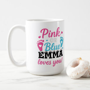 Caneca De Café Gênero Personalizado Revelar Rosa ou Azul Bebê