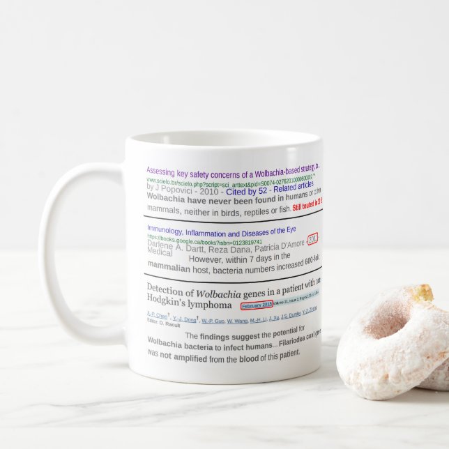 Caneca De Café Genes Wolbachia em Humanos e Mamíferos por RoseWri (Com Donut)
