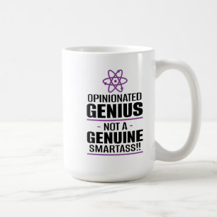 Caneca De Café "Gênio Parecido... Não Um Smartass Genuíno"