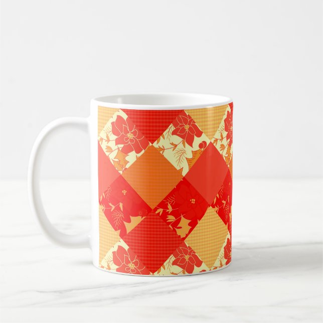 Caneca De Café Genoma de retalhos de Natal sem costura (Esquerda)