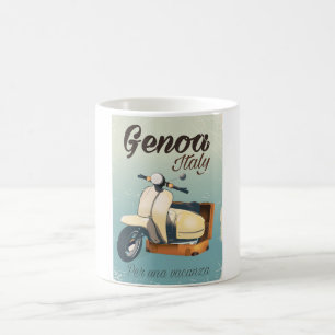 Caneca De Café Génova Itália para um poster vintage de férias