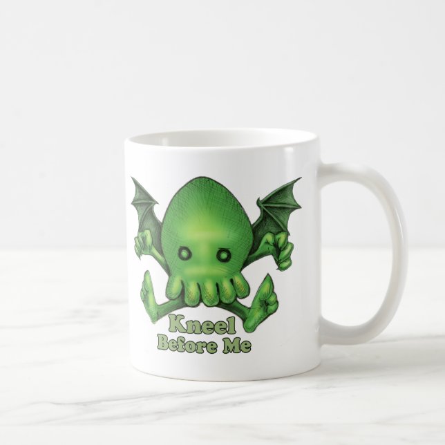 Caneca De Café Genuflexão bonito de Cthulhu Chibi antes de mim (Direita)