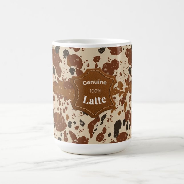 Caneca De Café Genuine 100% Latte Cowhide Pattern Mug | Neutral  (Centro)