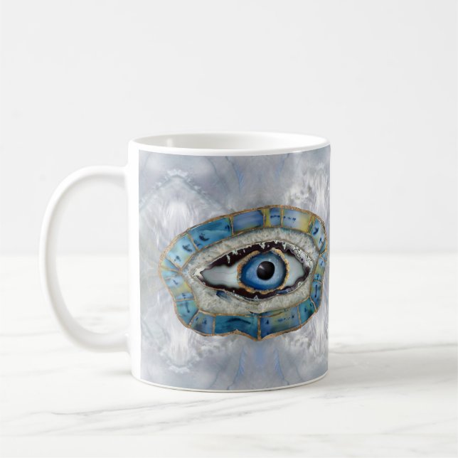 Caneca De Café Geodos de Amuleta e Cristais de Olhos mau (Esquerda)