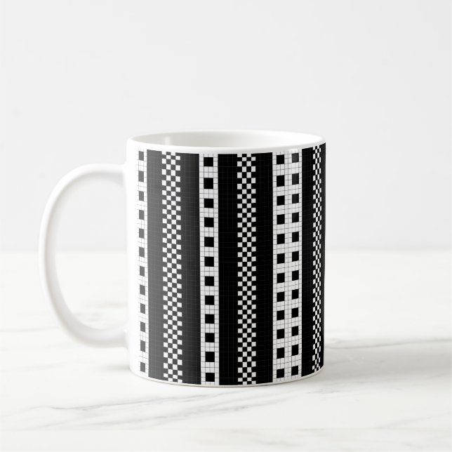 Caneca De Café Geometria da Xadrez do metrô RL90 (Esquerda)