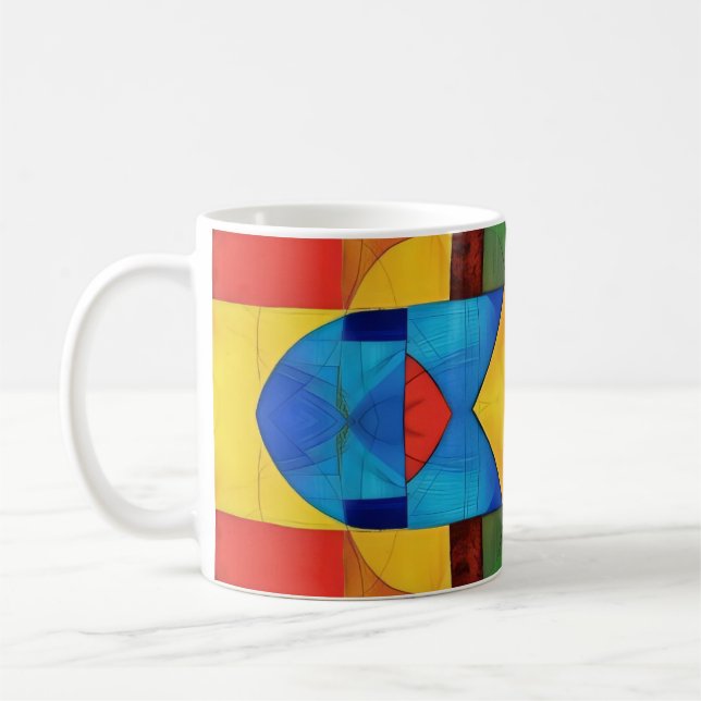 Caneca De Café Geometria de Caleidoscópio (Esquerda)