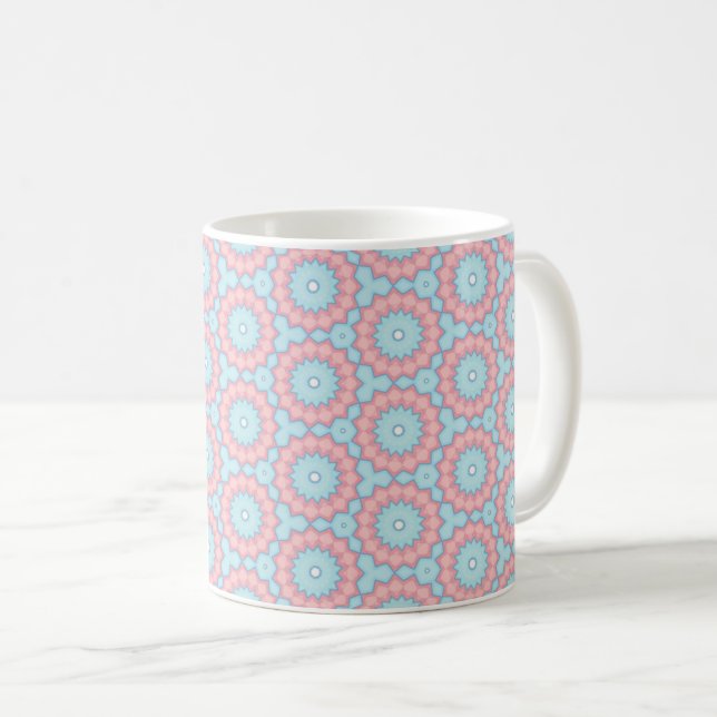 Caneca De Café Geometria de Roseta Pastel (Frente Esquerda)