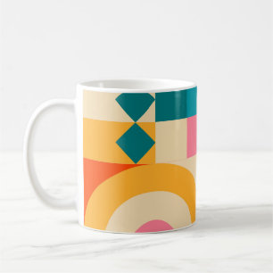 Caneca De Café Geometria Minimalista: Poster de Ilustração Vintag