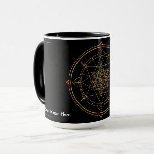 Caneca de Café Geometria Preta Sagrada