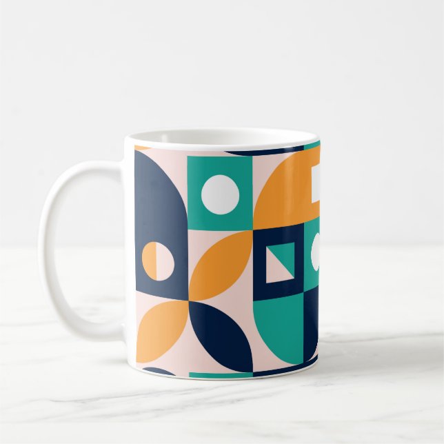 Caneca De Café Geometric color composition template with abstract (Esquerda)