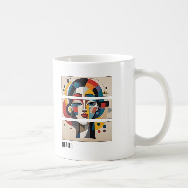 Caneca De Café Geometric Muse – Abstract Face Mug (Direita)
